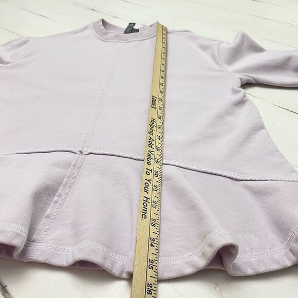Sweaty Betty Women's Small Cotton Blend Lavender Revive Ruffle Hem Sweatshirt - Picture 7 of 10